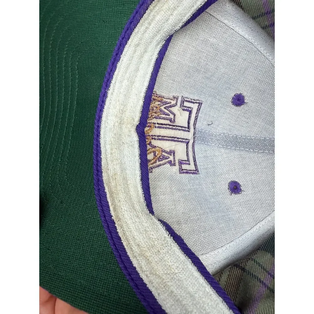 Texas A&M Aggies Koza's San Sun Plaid Hat Vintage 90's Purple Tartan‎ ATM NCAA